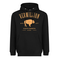 Black vermillion south dakota bison distressed design t shirt Heavyweight Hoodie - StudioElite