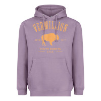 Lavender vermillion south dakota bison distressed design t shirt Heavyweight Hoodie - StudioElite