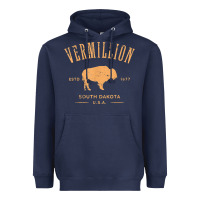 Navy vermillion south dakota bison distressed design t shirt Heavyweight Hoodie - StudioElite