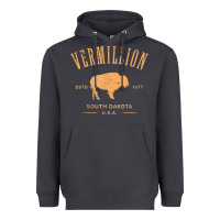 Smoke vermillion south dakota bison distressed design t shirt Heavyweight Hoodie - StudioElite