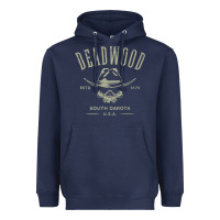 Navy deadwood south dakota usa distressed skull design souvenir premium t s Heavyweight Hoodie - StudioElite