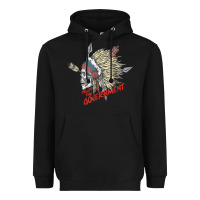 Black trust the government skull native american chief native t shirt Heavyweight Hoodie - StudioElite