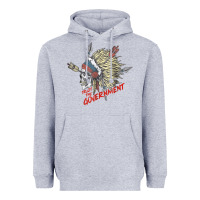 Heather Grey trust the government skull native american chief native t shirt Heavyweight Hoodie - StudioElite