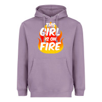 Lavender This Girl Is On Fire Fierce Lady Woman Power Go Girls Fiery Heavyweight Hoodie - StudioElite