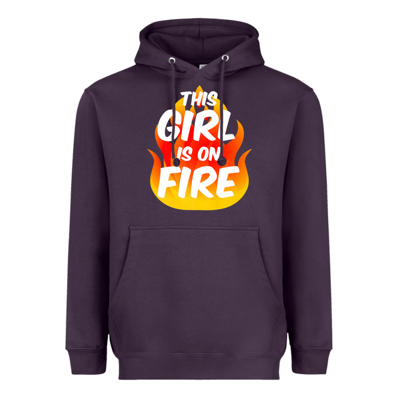This Girl Is On Fire Fierce Lady Woman Power Go Girls Fiery Heavyweight Hoodie by StudioElite | Teevron