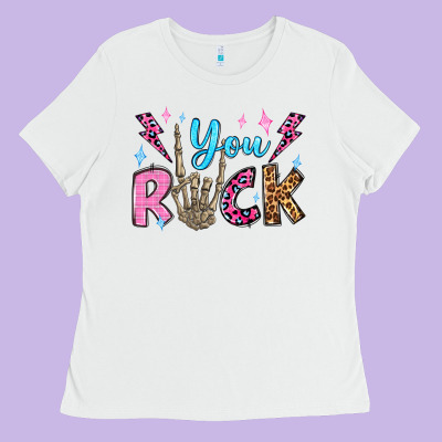 You Rock Valentine's Day Olivia Ladies Tee Designed By Oliviacreatesart