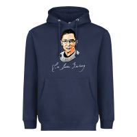 Navy rbg ruth bader ginsburg feminist t shirt   signature art Heavyweight Hoodie - StudioElite