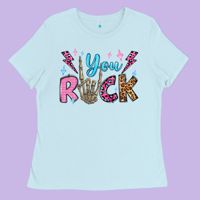You Rock Valentine's Day Olivia Ladies Tee Designed By Oliviacreatesart