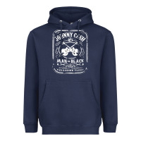 Navy johnny cash man in black Heavyweight Hoodie - StudioElite