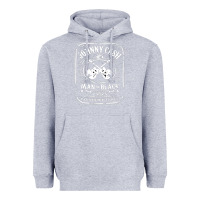 Heather Grey johnny cash man in black Heavyweight Hoodie - StudioElite