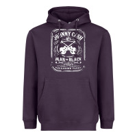Plum johnny cash man in black Heavyweight Hoodie - StudioElite