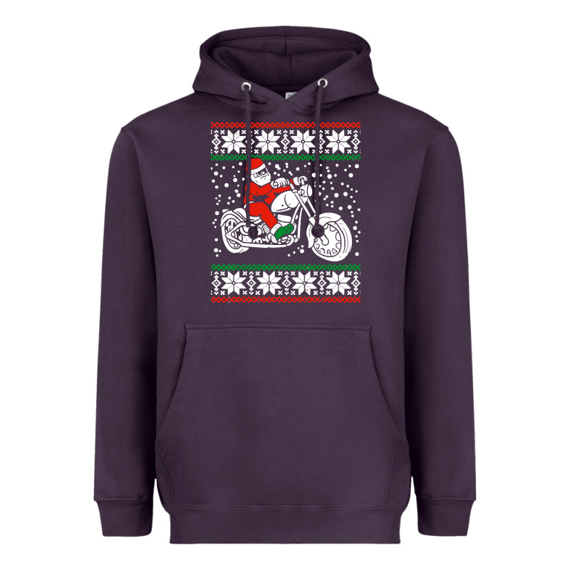 Santa Ridin Motocycle Heavyweight Hoodie by StudioElite | Teevron