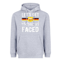 Heather Grey lets get schnitzel faced men women vintage oktoberfest t shirt Heavyweight Hoodie - StudioElite