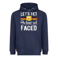 Navy lets get schnitzel faced men women vintage oktoberfest t shirt Heavyweight Hoodie - StudioElite