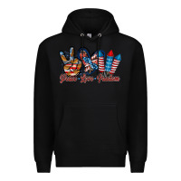 Black peace love freedom Premium Hoodie - RacoonDesign