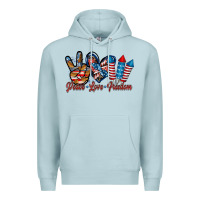 Blue Mist peace love freedom Premium Hoodie - RacoonDesign