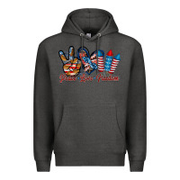 Charcoal Heather peace love freedom Premium Hoodie - RacoonDesign