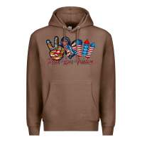 Chestnut peace love freedom Premium Hoodie - RacoonDesign
