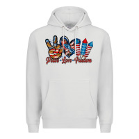 Dove Grey peace love freedom Premium Hoodie - RacoonDesign