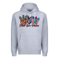 Heather Grey peace love freedom Premium Hoodie - RacoonDesign