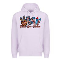 Lilac peace love freedom Premium Hoodie - RacoonDesign