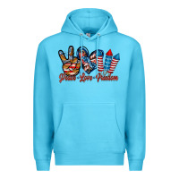 Ocean Blue peace love freedom Premium Hoodie - RacoonDesign