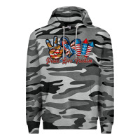 Slate Camo peace love freedom Premium Hoodie - RacoonDesign