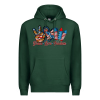 Sports Green peace love freedom Premium Hoodie - RacoonDesign