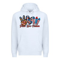 White peace love freedom Premium Hoodie - RacoonDesign