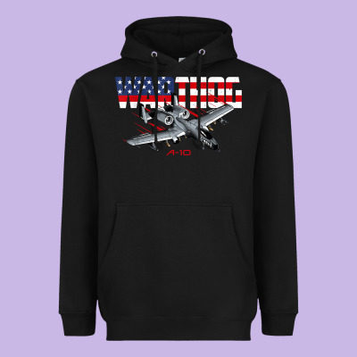 Military Airplane A-10 Warthog American Flag Heavyweight Hoodie Designed By Studioelite