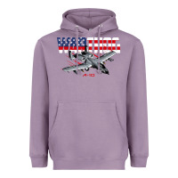 Lavender Military Airplane A-10 Warthog American Flag Heavyweight Hoodie - StudioElite