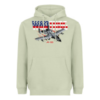 Matcha Military Airplane A-10 Warthog American Flag Heavyweight Hoodie - StudioElite