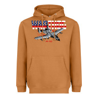 Meerkat Military Airplane A-10 Warthog American Flag Heavyweight Hoodie - StudioElite
