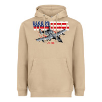 Mushroom Military Airplane A-10 Warthog American Flag Heavyweight Hoodie - StudioElite
