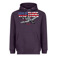 Plum Military Airplane A-10 Warthog American Flag Heavyweight Hoodie - StudioElite