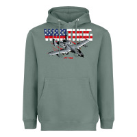 Sage Military Airplane A-10 Warthog American Flag Heavyweight Hoodie - StudioElite