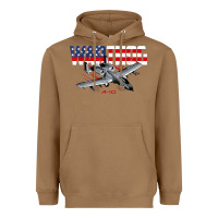 Toasted Coconut Military Airplane A-10 Warthog American Flag Heavyweight Hoodie - StudioElite