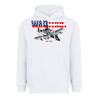 White Military Airplane A-10 Warthog American Flag Heavyweight Hoodie - StudioElite