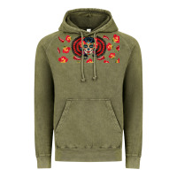 Vintage Olive sugar skull rose libbey glass Vintage Hoodie - BundleAndBundleShop