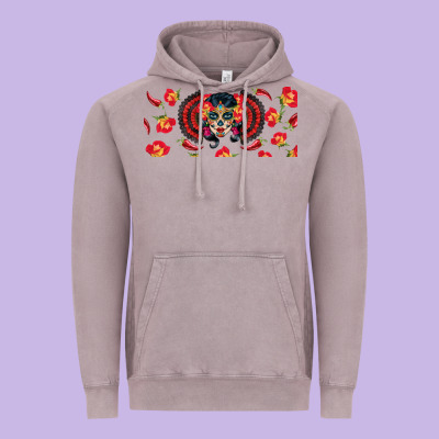 Sugar Skull Rose Libbey Glass Vintage Hoodie Designed By Bundleandbundleshop