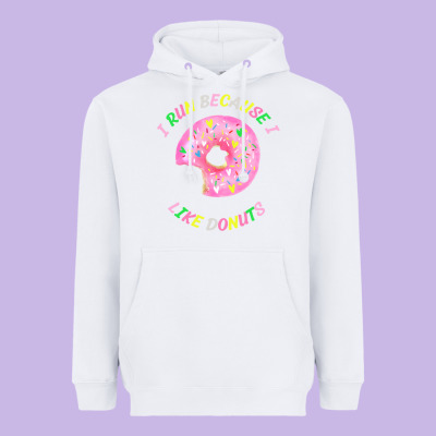 I Run Because I Like Donuts Heavyweight Hoodie Designed By Studioelite