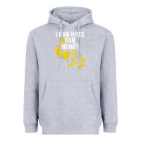 Heather Grey heavy equipment operator i run hoes for money usa flag t shirt Heavyweight Hoodie - StudioElite