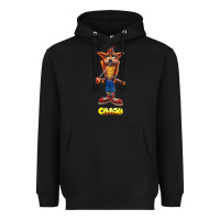 Black Crash Bandicoot  Yo Yo Heavyweight Hoodie - StudioElite