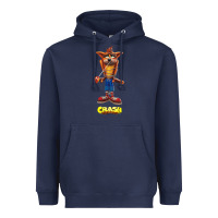Navy Crash Bandicoot  Yo Yo Heavyweight Hoodie - StudioElite