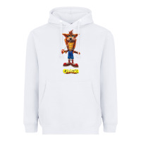 White Crash Bandicoot  Yo Yo Heavyweight Hoodie - StudioElite
