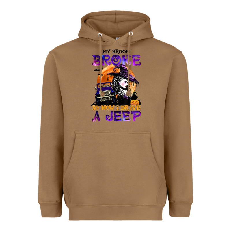 My Broom Broke So Now I Drive A J.e.e.p Witch Halloween T Shirt Heavyweight Hoodie by StudioElite | Teevron