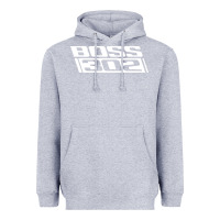Heather Grey boss 302 (white) Heavyweight Hoodie - StudioElite