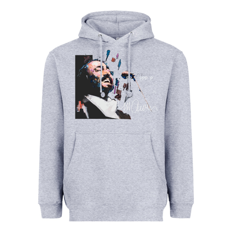 Original Portrait Of Luciano Pavarotti Heavyweight Hoodie by StudioElite | Teevron