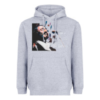 Heather Grey Original Portrait of Luciano Pavarotti Heavyweight Hoodie - StudioElite