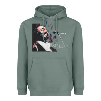 Sage Original Portrait of Luciano Pavarotti Heavyweight Hoodie - StudioElite